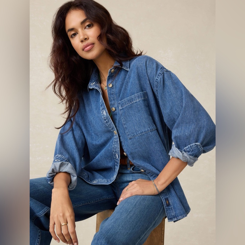 Blue Denim Button-Up Shirt